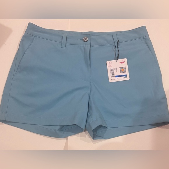 Puma Girl’s Golf Shorts Dusty Aqua Size XL NWT Quick Dry Lightweight - Picture 3 of 3